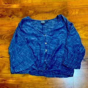 Soho jeans light weight cropped button down